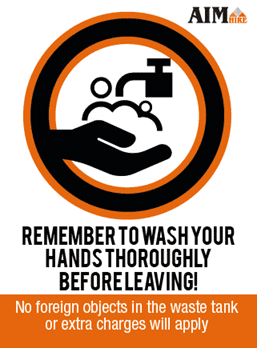 wash hands – no foreign objects